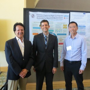 Prof. Rahmat-Samii (left), Joshua Kovitz (center), and Prof. Jun Choi (right) at the 2015 APS Symposium